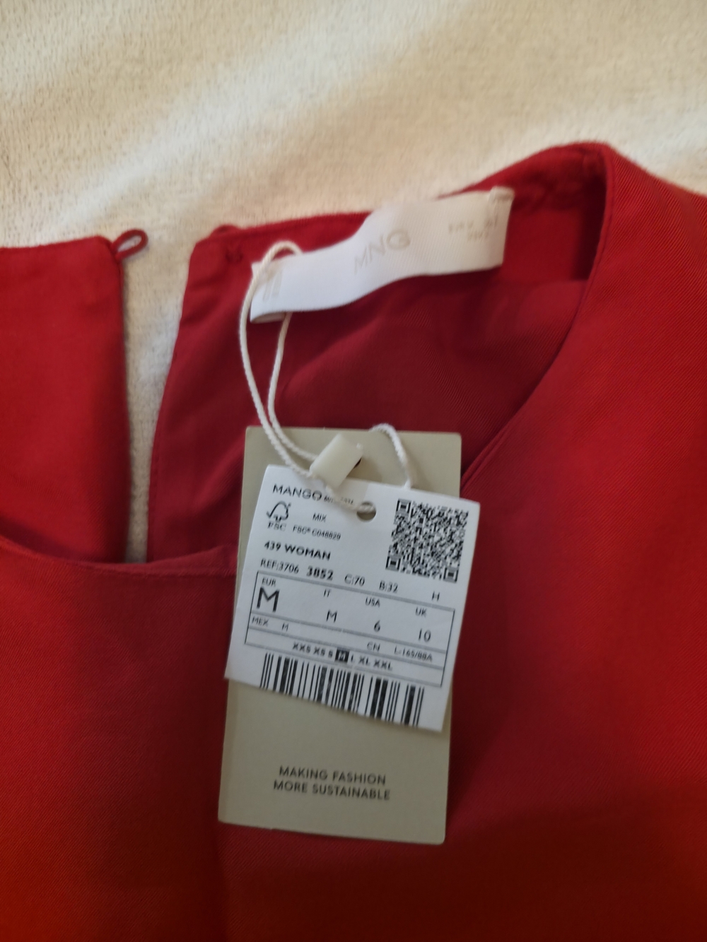 Mango Bright Red V-Neck Top